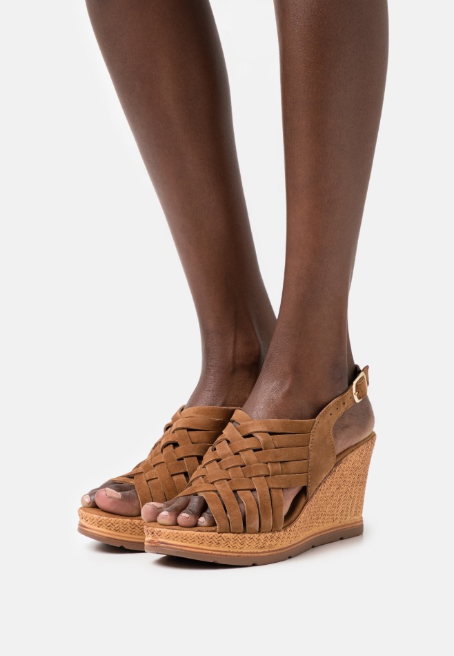 Gabor Lapin/soie/cacahuète | Sandales à Plateforme Exclusives